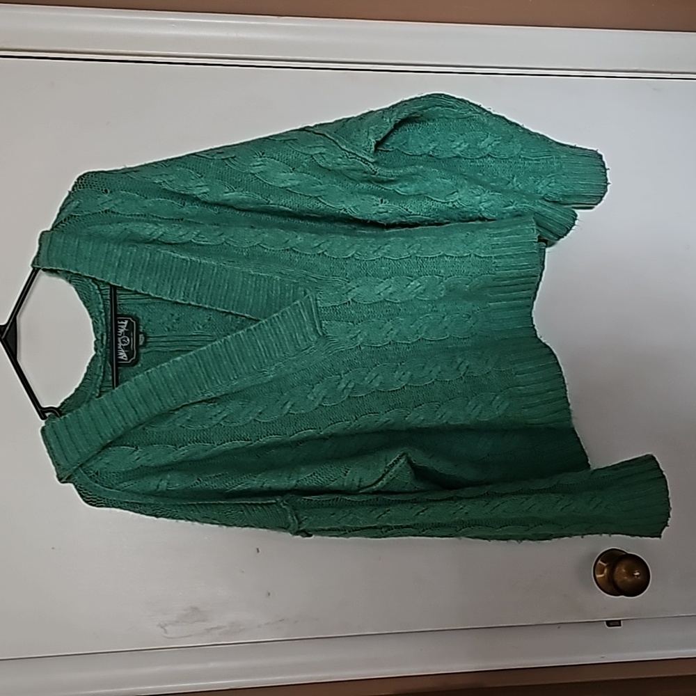 AE green hooded sweater
